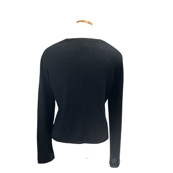 Eileen Fisher Black Silk/Mohair Sweater Size Medium - Picture 4 of 11